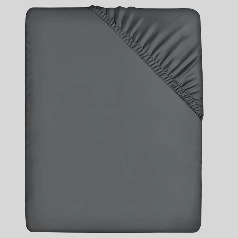 Comfortz Bedding Fitted Sheet Single - Deep Pocket 35CM Soft Brushed Microfiber Polyester - Anti-Allergy, Breathable, Wrinkle-Free Fade-Resistant Easy-Care Machine Washable Bed Sheets (Gray,Single)