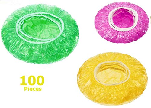 100 Pieces Elastic Food Containers Covers Durable Plates Bowl Plate Covers Versatile Plastic Saran Wrap - Thumbnail 5