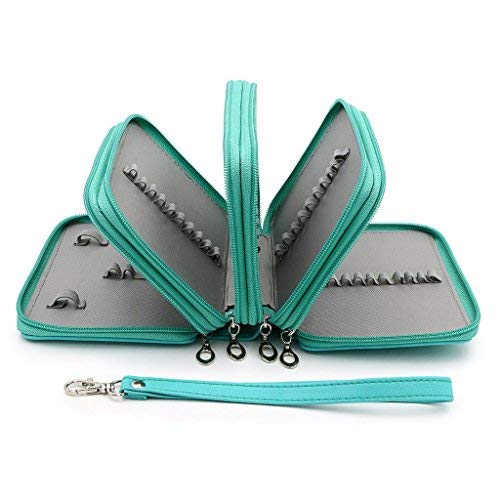 Buntstifte Federmäppchen, Morkia 72 PU Leder Mäppchen Stationary Pouch für Prismacolor Aquarellstifte, Crayola Buntstifte, Marco Buntstifte, Polychromos Buntstifte(Grün)