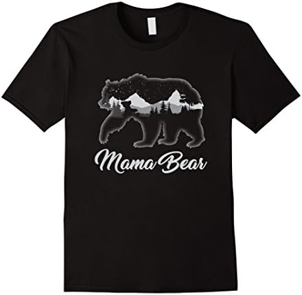 Men's Mama Bear Rustic Mothers Day Tee Shirt Gift For Mom &amp; Women XL Black