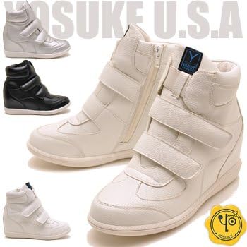 Amazon Yosuke U S A ヨースケ 厚底スニーカー インヒールスニーカー ウエッジヒールスニーカー ベルクロ ハイカットスニーカー ロリータ ゴスロリ コスプレ ノーブランド品 スニーカー