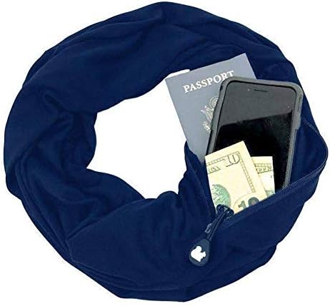 Zipper Pocketed Scarf,Infinity Scarf with Pocket,No Need Purse,Nursing Scarf