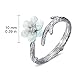 JEWME 925 Sterling Silver Cherry Blossoms Ring Sakura Jewelry Flower Vine Twined Finger Adjustable Open Tail