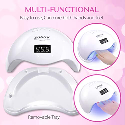 image for UV LED Nail Lamp, SUNUV UV LED Nail Polish Dryer Gel Machine for Manic