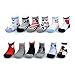 Disney Baby Boys Mickey Mouse Assorted Color Design 12 Pair Socks Set, Age 0-24 Months (12-24 Months, White-Blue-Grey Collection)