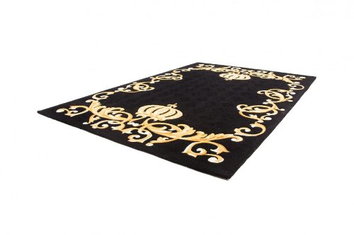 Flachflor Teppich Hochwertig Konturen Gloockler Luxus Glanz Krone