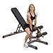 Body-Solid GFID71 Adjustable 600 lbs. Capacity Flat, Incline, and Decline Weight Bench for Strength Training, Stretching, Ab Exercises, and Dumbbell Curls