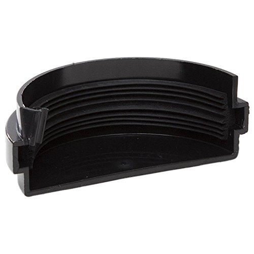 RM307B Black Polypipe Mini Gutter External Stop End Half Round for shed, Conservatory, Porch etc mini guttering 75mm - NOT Normal House Size - Smaller