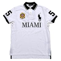 Polo Ralph Lauren Mens Big Pony City Custom Mesh Polo (White Miami