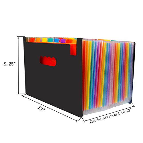 24 Pockets Expanding File Folder Letter Size with Colored Tab and 120 Sticky Note for Business, Office, Study