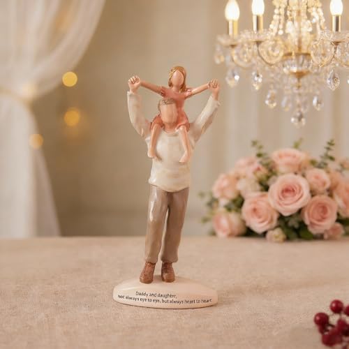 Storieme Dad Birthday Gifts from Daughter: Father's Day Figurine Gift for Dads - Hand-Painted Daddy Daughter Statue Decor
