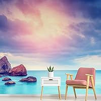 Wall Mural Beach Seascape Removable Self-Adhesive Wallpaper Wall Decoration for Bedroom Living Room - 66x96 inches
