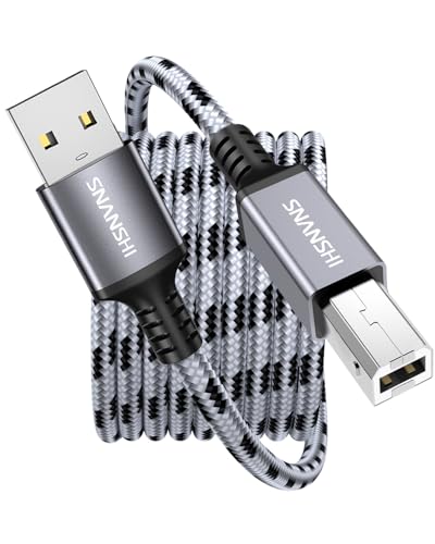 USB Printer Cable 6ft - USB2.0 A to B Printer Cable - Stable Connection, Plug & Play Compatible with HP, Canon, Brother, Dell, Epson, Lexmark, Xerox, and More