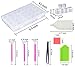 DIY Diamond dotz Painting Accessories Kits for Adults Cross Stitch Tools Including Painting Pen, Different Types of Plastic Tray, Plastic Tweezer Label Stickers and Diamond Embroidery Box(35pcs)