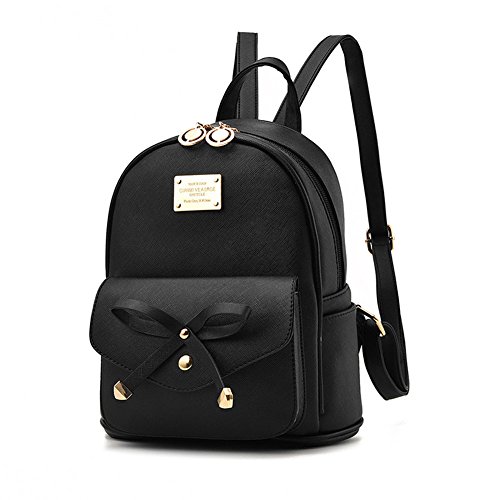 Girls bowknot fahsion leather small backpack mini backp…