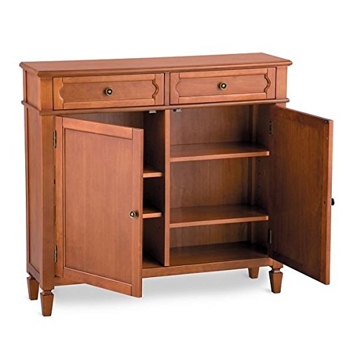Warm Chestnut Finish Slim Profile Storage Cabinet Buffet Sideboard Bathroom Storage Cupboard Console Furniture