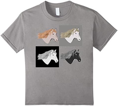 Kids Pony Ponies Horse Riding T-shirt Boys Girls Child Youth 12 Slate