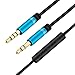 Aleicx 4.5FT Audio Cable for Skullcandy Hesh 3, Hesh 2, Hesh,Crusher,Grind Headphones Replacement Cord with Inline Remote/Microphone for iPhone Android (Blue with Mic)