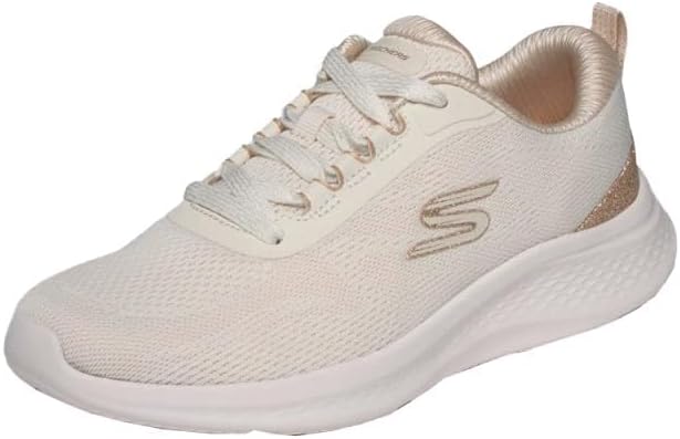 Damen Skech-Lite Pro 2.0 Brilliant Shimmer Turnschuhe, Natural Mesh Gold Trim, 37 EU