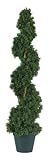 Nearly Natural 5161 Cedar Spiral Silk Tree Indoor/Outdoor, 3-Feet, Green