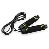 Jump Rope for Women,Men&Kids,Crossfit Jump Rope ,With Memory Foam Handles & Weighted Speed Cable & Fitness Workout, Jumping Exercise, Skipping, MMA and Boxing - Black