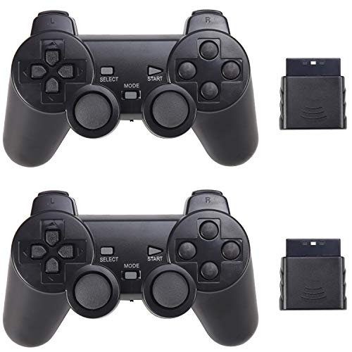 Wireless Controller for PS2 Playstation 2 Dual Shock 2 (Black and Black) - Thumbnail 5