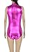 JustinCostume Women's Shiny Metallic Sleeveless Turtleneck Leotard Costume