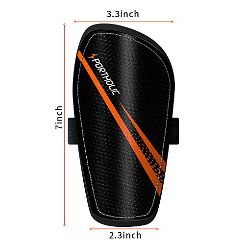PORTHOLIC Kids Soccer Shin Guards, Kids Soccer Shin Protective Pads Board Comfortable Lightweight and Breathable for 4-9 Years Old Boys Girls Children Toddler (XS,Pair) - Thumbnail 5