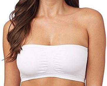 BandeauBra New Women Ladies Strapless Seamless removel Padded Boob Tube Tops Bra (2XL, White)