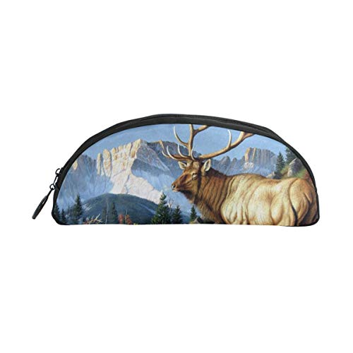 HengZhe Pencil/Pen Case Cosmetic Bag Elk Wildlife Students Pouch Stationery Holder Office Organizer - Thumbnail 4