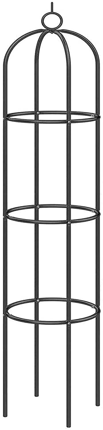 Metal Garden Obelisk Climbing Plant 1.9 Trellis Vines Heavy Duty Strong Floral Decor Army Green Yard Flower Support Steel Frame Tall Weather-Proof