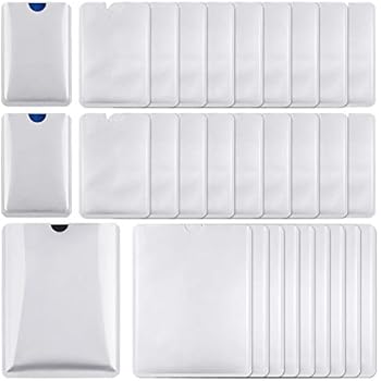RFID Blocking Sleeves 30 PCS, Identity Theft Protection - Include Credit Card Holders 20 PCS & Passport Protectors 10 PCS