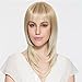 Namecute Ombre Blonde Wig Bangs Layered Full Cap Heat Resistant Synthetic Fiber mix Human Hair Daily Used Cosplay Wigs + Free Wig Cap
