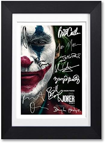 Joker Cast Signed A4 Poster Photo Print Framed Autograph Gift 2019 Movie Film Joaquin Phoenix (A4 BLACK FRAMED & MOUNTED)