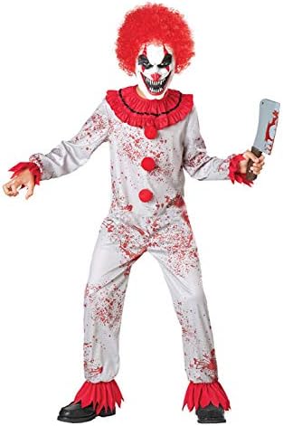 HAOCOS Child's Clown Costume Halloween Deluxe Cosplay Costume with Mask Outfit,125