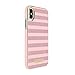 kate spade new york Wrap Case for iPhone X - Glitter Stripe Rose Quartz Saffiano/Rose Gold Glitter