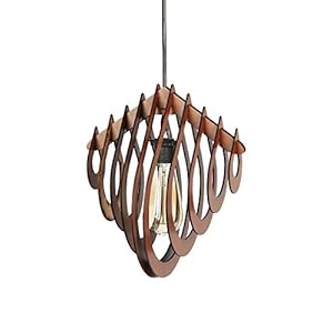 Sehaz Artworks DIY Droplets MDF Ceiling Pendant Light Holder for Roof Decoration (30 cm x 30 cm x 4 cm, Brown) (Bulb not…