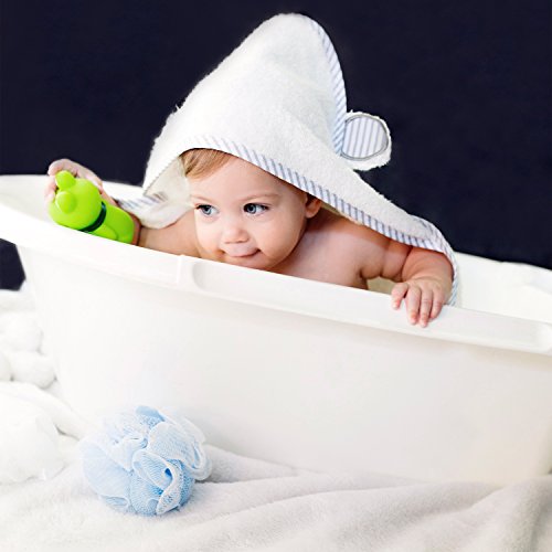 Premium Hooded Baby Towel and Washcloth Set – Organic Soft Hooded Bath Towels with Ears for Babies, Toddlers | Large Baby Towel Perfect Baby Shower Gift for Boys and Girls by San Francisco Baby - Thumbnail 6