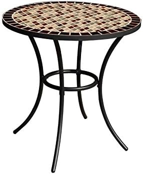 Amazon Com Garden Treasures Pelham Bay 28 In W X 28 In L Round Steel Bistro Table Garden Outdoor