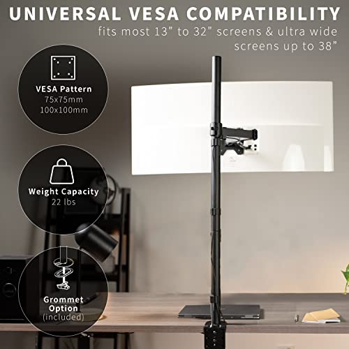 VIVO Extra Tall Single Monitor Desk Mount Stand 39 inch Pole. Features