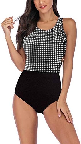 Ehpow Women One Piece Bikini Swimsuit Push Up Tankini Monokinis Swimwear High Waisted Swimming Costume Bathing Suit