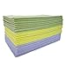 POLYTE Microfiber Cleaning Towel Ultrasonic Cut Edgeless (16x16, 24 Pack, Premium, Light Blue,Green,Yellow)