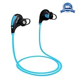 Atill Bluetooth Headphones 4.1 Wireless Sport Bluetooth Stereo Earbuds Sweatproof Headset Earphones with Microphone for iOS Android Smartphones and other Bluetooth-enabled Tablets (Blue).