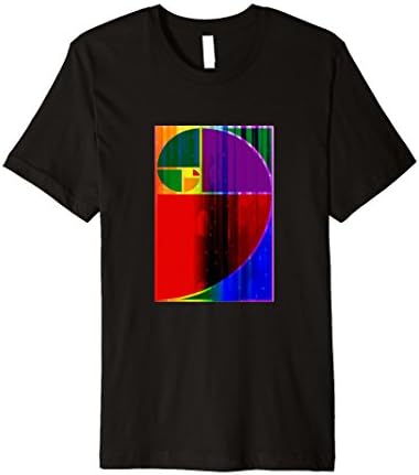 Mens Fibonacci Golden Ratio Rule Abstract T-shirt Large Black