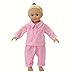Mingao 16 Inches High Simulation Baby Doll's Clothes Two-piece Pink Checked Pajamas