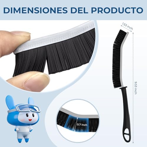 Cepillo de Cerdas Duras para Baño y Azulejos (3, Negro)