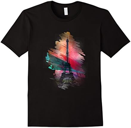 Men's Eiffel Tower Paris France Tshirt 2XL Black