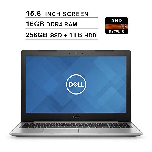 2019 Premium Dell Inspiron 15 5000 15.6 Inch HD Laptop (AMD Ryzen 5 2500U up to 3.6 GHz, 16GB RAM, 256GB SSD(Boot) + 1TB HDD, WiFi, Bluetooth, HDMI, Windows 10 Home, Platinum Silver)