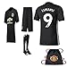 Manchester United NB Paul Pogba Lukuka 2017 2018 17 18 Kid Youth REPLICA Home, Away Jersey Kit : Shirt, Short, Socks, Bag (Lukaku Black, Size 24 (7-8 Yrs Old Approx.))