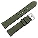 MARATHON Vulcanized Rubber Dive Watch Strap - Military Grade Non-Magnetic 316L Buckle and 2 Swiss Made Stainless Steel Shoulder-less Spring Bars Included - Made in Italy (20mm, Green - Two Piece)